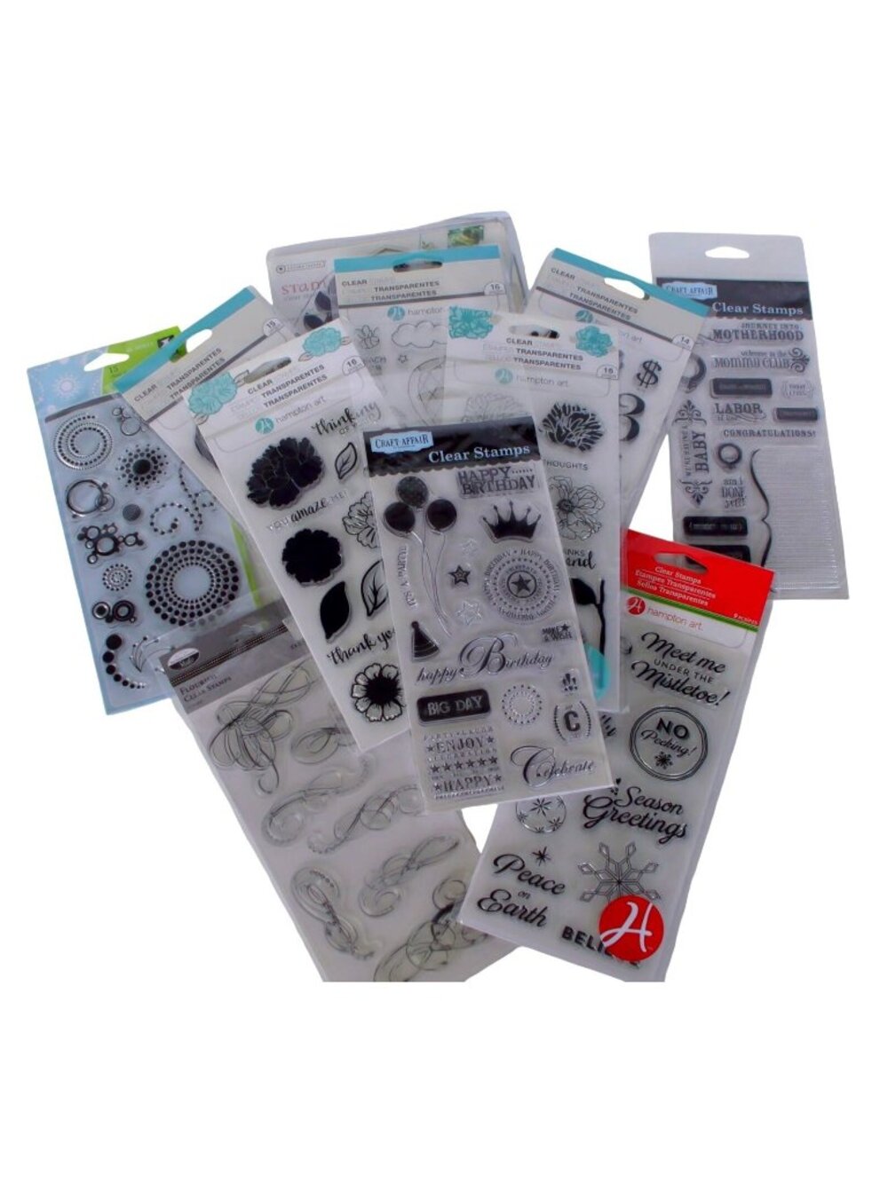 Lot 10 New Clear Crafting Stamps Scrapbooking Seasons Heart Baby Birthday Design